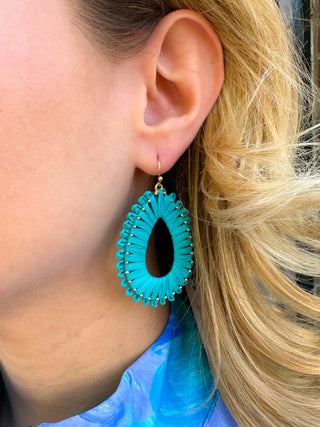 Turquoise Woven Earrings