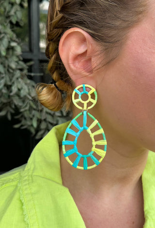 Lime and Turquoise Earrings