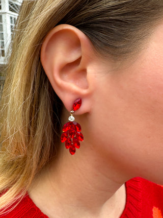 Red Feather Earrings