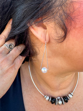 Silver Amora Pearl Earrings