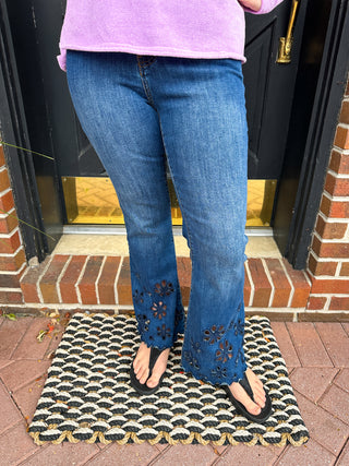 Bambu Soft Flare Ankle with Eyelet Flowers