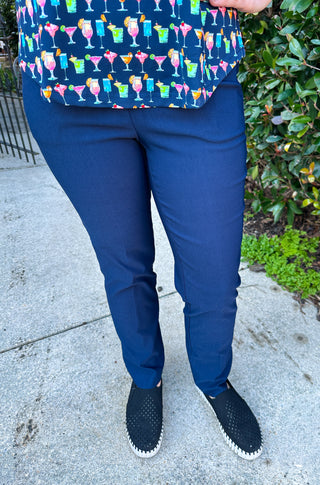 Bangladine by Lulu B Navy Contemporary Capris