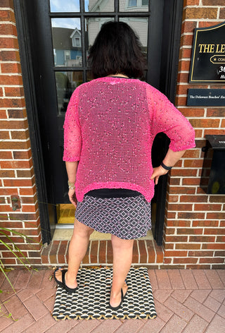 Lulu B Pink Geometric Zip Skort