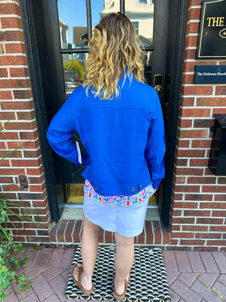 Tango Mango Power Blue Linen Jacket