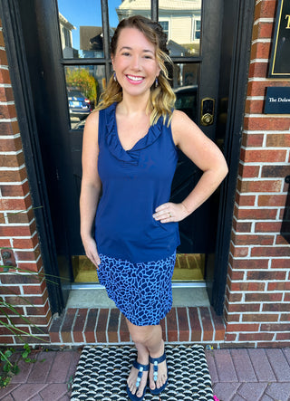 Lulu B Periwinkle Giraffe Zip Skort