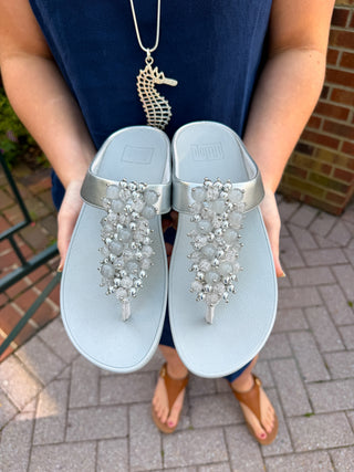 FitFlop Fino Beadie Bauble Silver Sandal