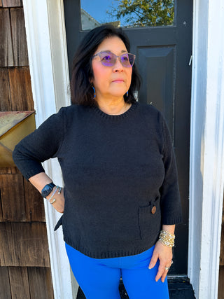 Lulu B Black Chenille Sweater