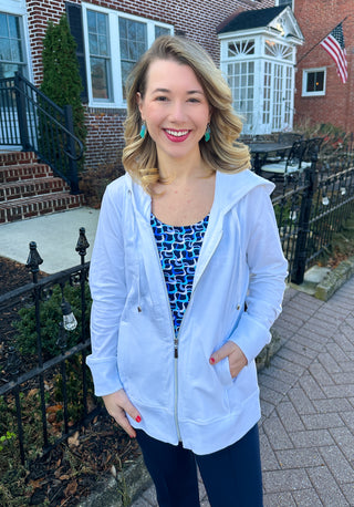 Lulu B White Full Zip Hooded Jacket