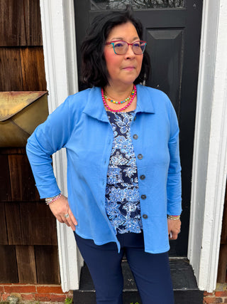 Beachtime by Lulu B Cha Cha Tank Navy Hibiscus