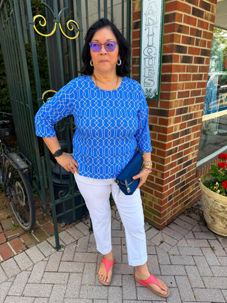 Bangladine by Lulu B White Contemporary Capris