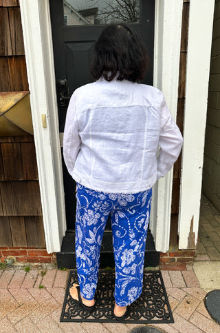 Lulu B White Metallic Linen Jacket