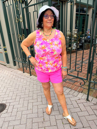 Lulu B Bright Hot Pink Pocket Shorts