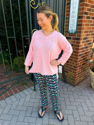 Lulu B Seaglass Pink Lightweight Sweater