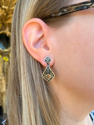 Adajio Filigree Black and Silver Earrings