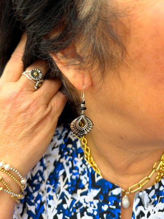 Adajio Black and Silver Earrings