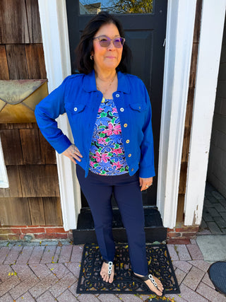 Tango Mango Power Blue Linen Jacket