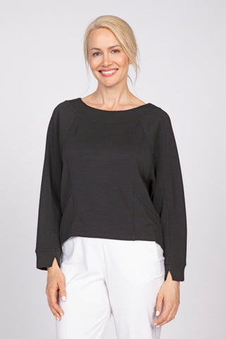 Olivia by Habitat Black Featherlux Knit Stitch Pullover