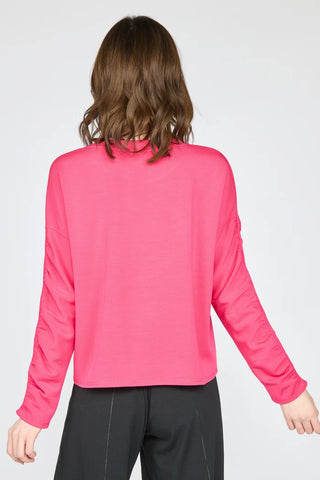 Olivia by Habitat Magenta Ruched Long Sleeve Top