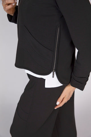 Olivia by Habitat Zip Front Mock Neck Knit Jacket Black 3
