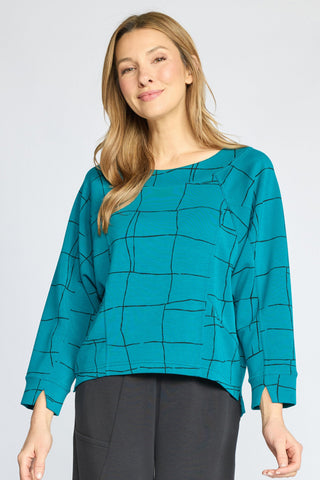 Olivia by Habitat Teal Featherlux Window Pane Pullover 2