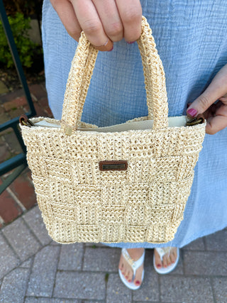 Quilted Straw Light Handbag