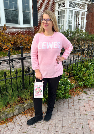 Lulu B Seaglass Pink Lewes Chenille Sweater