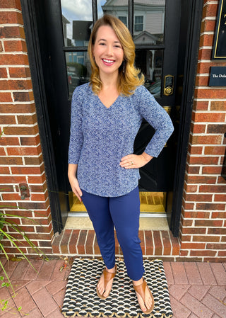Lulu B Navy Secret Pocket Capri Leggings