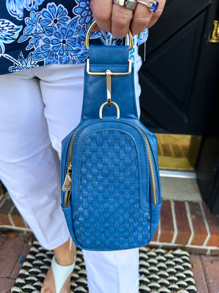 Waverly Woven Sling Bag Blue