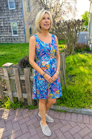 Tango Mango Women's Ocean UPF 50+ Sleeveless Dress