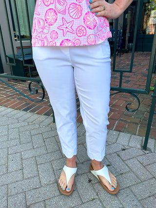 Lulu B Bangladine White Scallop Capri