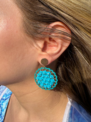 Turquoise Circle Earrings