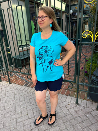 Beachtime by Lulu B Navy Seersucker Short