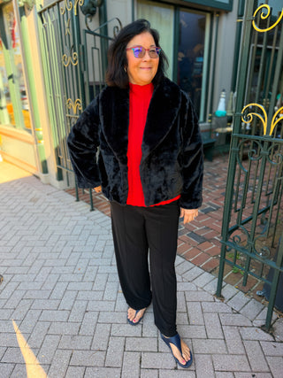 Tango Mango Black Wide Leg Pintuck Pants