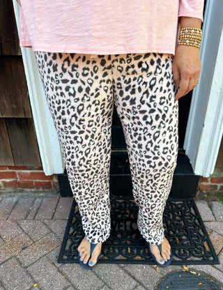 Pink Leopard Fleece Lounge Pants