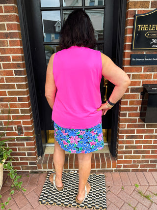 Lulu B Bright Hot Pink Sleeveless V-neck Tank