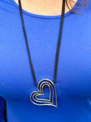 Silver Abstract Heart Necklace