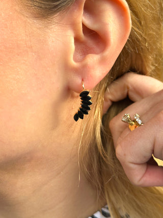 Black Crescent Earring