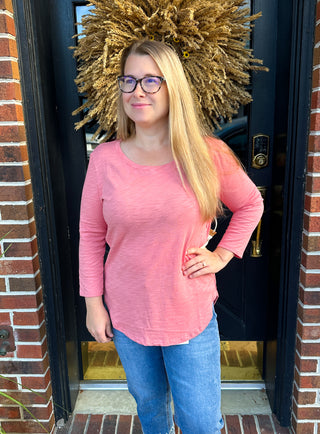 Escape by Habitat Cotton High Low Tee Rose