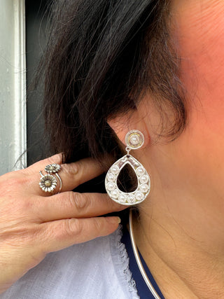 Pearl Horseshoe Beaded Earrings