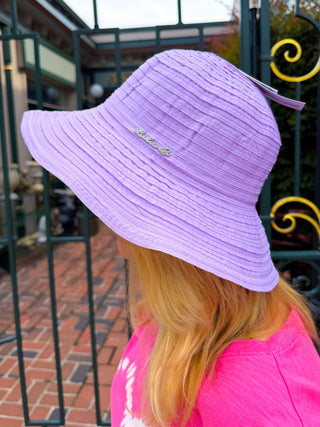Lulu B Lilac Ribbon Fabric Sun Hat