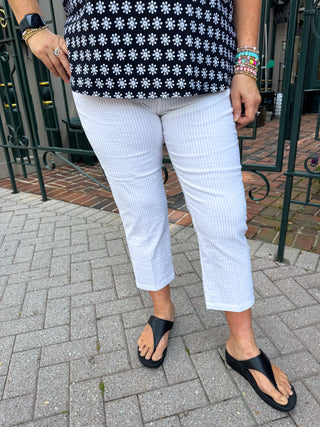 Bangladine by Lulu B White Contemporary Capris