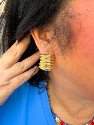 Gold Chunky Wavy Earrings