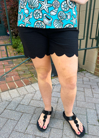 Beachtime by Lulu B Black Seersucker Short