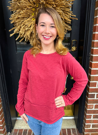 Escape by Habitat Garnet Pocket Pullover Cotton Top