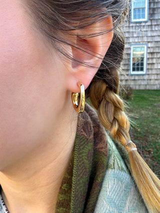 Gold Square Hoop Earrings