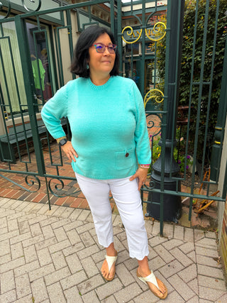 Lulu B Seaglass Aqua Chenille Sweater