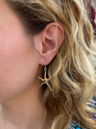 Simple Gold Starfish Earrings