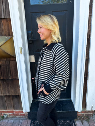 Modern Chevron Short Sweater Coat