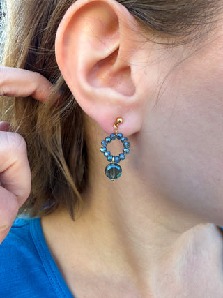 Light Blue Drop Beaded Earrings