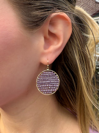 Purple Beaded Earrings